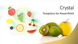  Presentation with fruits - Beautiful PPT theme featuring colorful fruits with hand drawn backdrop and a white colored foreground
