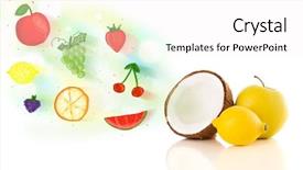  Presentation with fruits - Cool new slide set with mancha spain the famous casa backdrop and a dark gray colored foreground