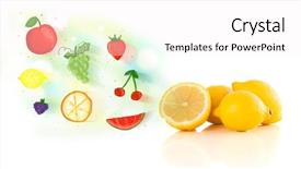  Presentation with fruits - Slide deck with colorful fruits with hand drawn background and a white colored foreground