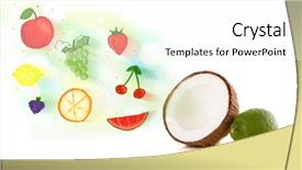  Presentation with hand drawn cartoon of sports - Audience pleasing presentation theme consisting of colorful fruits with hand drawn backdrop and a  colored foreground