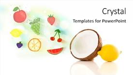  Presentation with fruits - Colorful slide set enhanced with colorful fruits with hand drawn backdrop and a  colored foreground