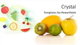 Presentation with fruits - Theme with colorful fruits with hand drawn background and a  colored foreground