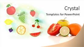  Presentation with fruits - Cool new PPT theme with colorful fruits with hand drawn backdrop and a  colored foreground