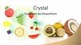  Presentation with hand drawn cartoon of sports - Colorful presentation theme enhanced with colorful fruits with hand drawn backdrop and a  colored foreground