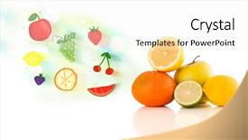  Presentation with hand drawn cartoon of sports - Beautiful PPT theme featuring colorful fruits with hand drawn backdrop and a  colored foreground