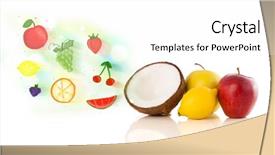 Presentation with fruits - Audience pleasing slide set consisting of colorful fruits with hand drawn backdrop and a  colored foreground