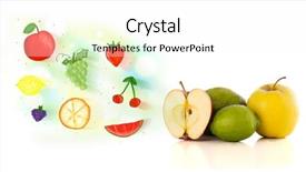  Presentation with fruits - Cool new PPT theme with colorful fruits with hand drawn backdrop and a white colored foreground