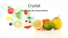  Presentation with fruits - Presentation design consisting of colorful fruits with hand drawn background and a white colored foreground