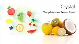  Presentation with fruits - Presentation design consisting of colorful fruits with hand drawn background and a white colored foreground