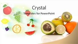  Presentation with fruits - Beautiful slide deck featuring colorful fruits with hand drawn backdrop and a white colored foreground