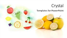  Presentation with hand drawn cartoon of sports - Slide deck having colorful fruits with hand drawn background and a  colored foreground