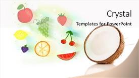  Presentation with hand drawn cartoon of sports - PPT theme with colorful fruits with hand drawn background and a white colored foreground