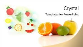  Presentation with hand drawn brush stroke design - Presentation theme having colorful fruits with hand drawn background and a  colored foreground