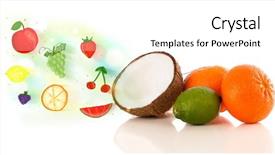  Presentation with fruits - Colorful slide set enhanced with colorful fruits with hand drawn backdrop and a white colored foreground