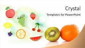  Presentation with fruits - Presentation theme consisting of colorful fruits with hand drawn background and a white colored foreground