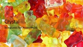  Presentation with texture - Theme having gummies - background texture photo of assortment background and a gold colored foreground