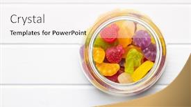  Presentation with jelly - Slide deck consisting of colorful-fruity-jelly-candies background and a white colored foreground