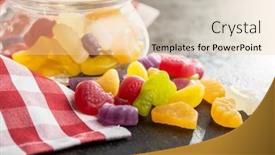  Presentation with jelly - Slides with colorful-fruity-jelly-candies background and a lemonade colored foreground