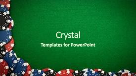  Presentation with gambling - PPT layouts enhanced with craps - colorful gambling chips on green background and a forest green colored foreground