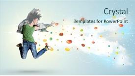  Presentation with gems - Slide deck featuring colorful gems and crystal background and a sky blue colored foreground