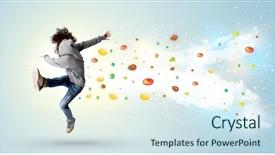  Presentation with gems - Slides consisting of colorful gems and crystal background and a  colored foreground