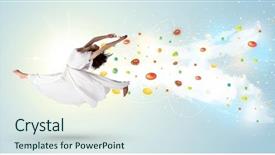  Presentation with gems - Cool new PPT theme with colorful gems and crystal backdrop and a  colored foreground