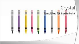  Presentation with crayons - Audience pleasing PPT theme consisting of colorful-generic-crayons-includes-clipping backdrop and a white colored foreground
