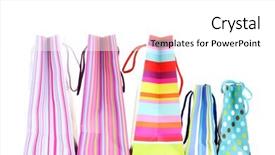  Presentation with bright colorful candy isolated - Beautiful PPT theme featuring colorful gift bags isolated backdrop and a white colored foreground