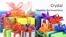  Presentation with text box - Theme consisting of colorful gift boxes isolated background and a sky blue colored foreground