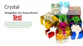  Presentation with pink green - Presentation theme enhanced with colorful gift boxes isolated background and a white colored foreground