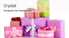  Presentation with bright colorful candy isolated - PPT layouts featuring colorful gifts isolated on white background and a sky blue colored foreground