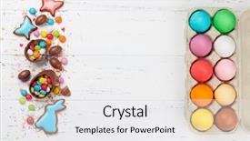  Presentation with happy birthday mama greeting card - PPT theme enhanced with colorful gingerbread cookies chocolate egg background and a white colored foreground