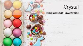  Presentation with happy birthday mama greeting card - Slide deck having colorful gingerbread cookies chocolate egg background and a white colored foreground