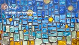  Presentation with wall - Slide set with colorful glass mosaic wall background background and a teal colored foreground