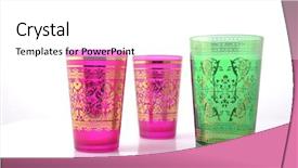  Presentation with colorful - Slide set enhanced with colorful glasses on white background background and a white colored foreground