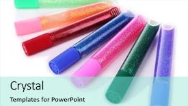 Presentation with glue - Beautiful PPT layouts featuring colorful glitter glue isolated backdrop and a seafoam green colored foreground