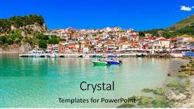  Presentation with vietnam culture popular tourist destination - Cool new presentation with colorful greece series - beautiful coastal backdrop and a seafoam green colored foreground