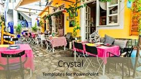  Presentation with colorful green corn field - Audience pleasing slides consisting of colorful greece series - cute tavern backdrop and a coral colored foreground