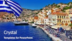  Presentation with island - Slides consisting of colorful greece series - symi island background and a ocean colored foreground