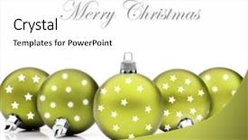  Presentation with colorful green corn field - Beautiful PPT theme featuring colorful green christmas decoration baubles backdrop and a white colored foreground