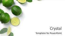  Presentation with lime - Amazing theme having colorful green limes sliced backdrop and a white colored foreground