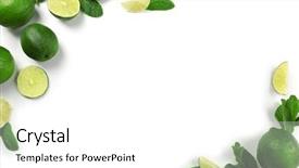  Presentation with helva fresh sliced halva - Amazing presentation theme having colorful green limes sliced backdrop and a white colored foreground