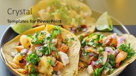  Presentation with grilled chicken - Presentation design featuring colorful-grilled-pineapple-and-chicken background and a gold colored foreground