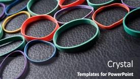  Presentation with rubber - PPT layouts with colorful-group-of-elastic-rubber background and a dark gray colored foreground
