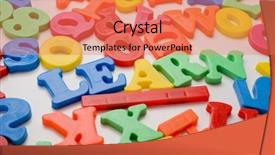  Presentation with learn - Audience pleasing theme consisting of colorful group of plastic letters spelling the word learn education concept backdrop and a coral colored foreground