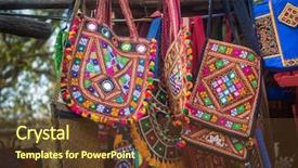  Presentation with work culture - Presentation theme having colorful handbags with rajasthani background and a tawny brown colored foreground
