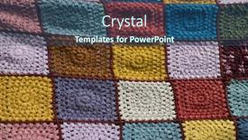  Presentation with crochet - Beautiful slides featuring colorful-handmade-crochet-blanket backdrop and a ocean colored foreground