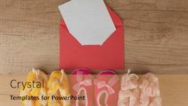  Presentation with congratulations baby - Presentation theme enhanced with colorful-handmade-knitting-baby-shoes background and a yellow colored foreground