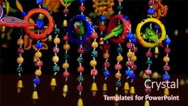  Presentation with black art - Slide set enhanced with colorful-hanging-beads-at-art background and a wine colored foreground