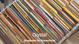  Presentation with file folder - Theme with colorful hanging file folder background and a tawny brown colored foreground